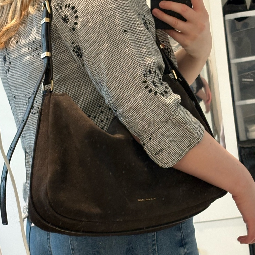 Michael Kors Dark Brown Suede Shoulder Bag